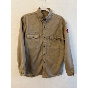 Walls FR tan mens long sleeve button down shirt mens size medium